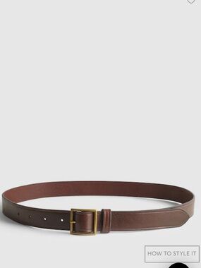 Madewell cherry wood Modern Garrison Leather Belt